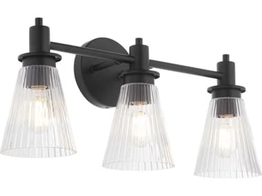 Quorum Lawton 3-Light Matte Black Vanity Light QM5803359