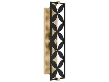 Quorum Mariposa 2-Light Matte Black Aged Brass Vanity Light QM58325980