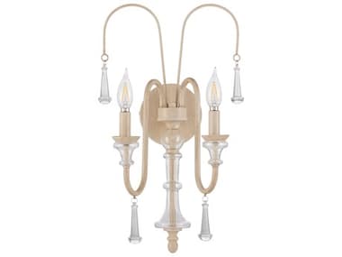 Quorum Clasica 2-Light Washed Oak Off White Traditional Wall Sconce QM585252