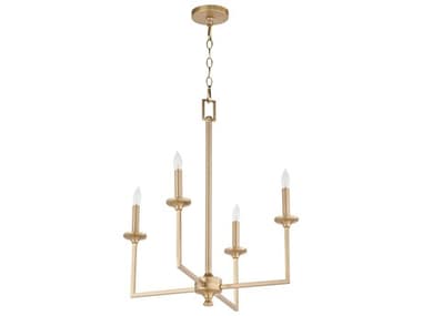 Quorum Eldorado 4-Light Aged Brass Candelabra Chandelier QM6005480