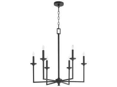 Quorum Eldorado 6-Light Matte Black Candelabra Chandelier QM6005659