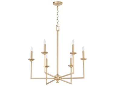 Quorum Eldorado 6-Light Aged Brass Candelabra Chandelier QM6005680