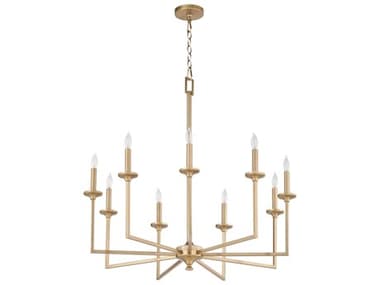 Quorum Eldorado 9-Light Aged Brass Candelabra Chandelier QM6005980