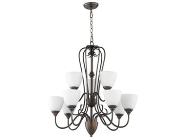 Quorum Powell 9-Light Oiled Bronze Traditional Chandelier QM6008986