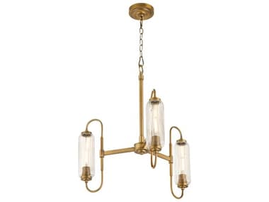 Quorum Whitmire 3-Light Brushed Brass Candelabra Chandelier QM6015347