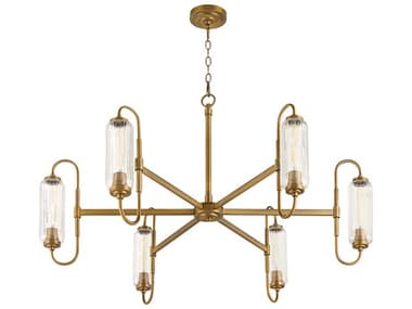 Quorum Whitmire 6-Light Brushed Brass Candelabra Chandelier QM6015647