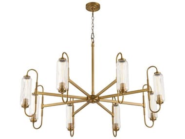 Quorum Whitmire 8-Light Brushed Brass Candelabra Chandelier QM6015847