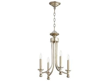 Quorum Rossington 4-Light Aged Silver Leaf Candelabra Chandelier QM6022460