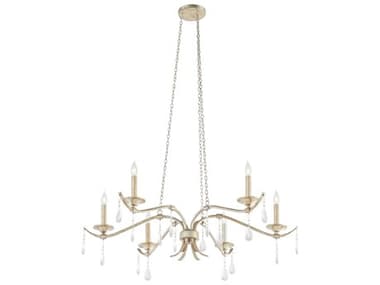 Quorum Lorelei 6-Light Aged Silver Leaf Candelabra Chandelier QM603660