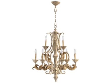 Quorum Florence 28" Wide 9-Light Persian White Tiered Chandelier QM6037970
