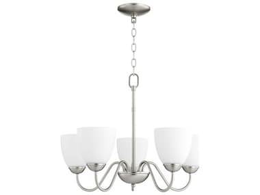 Quorum 5-Light Satin Nickel Glass Bell Chandelier QM6041565