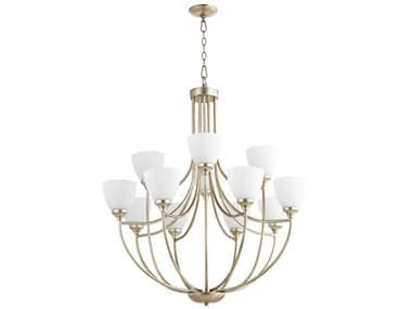 Quorum Enclave 12-Light Aged Silver Leaf Chandelier QM60591260