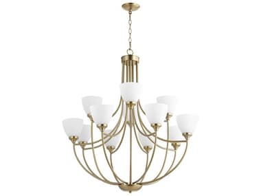 Quorum Enclave 12-Light Aged Brass Chandelier QM60591280