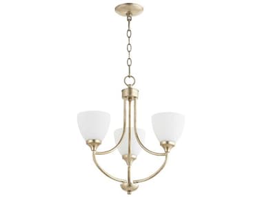 Quorum Enclave 3-Light Aged Silver Leaf Chandelier QM6059360