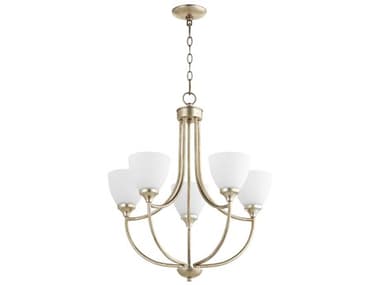 Quorum Enclave 5-Light Aged Silver Leaf Chandelier QM6059560