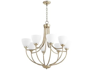 Quorum Enclave 8-Light Aged Silver Leaf Chandelier QM6059860