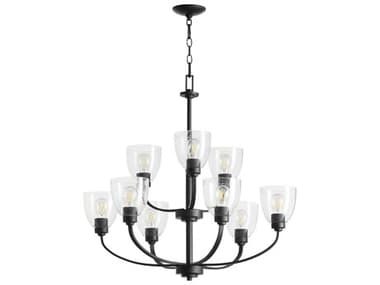 Quorum Reyes 9-Light Textured Black Tiered Chandelier QM6060969