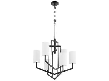 Quorum Bolivar 6-Light Matte Black Geometric Chandelier QM6078659