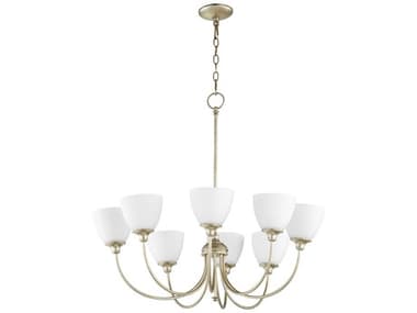 Quorum Celeste 8-Light Aged Silver Leaf Chandelier QM6109860