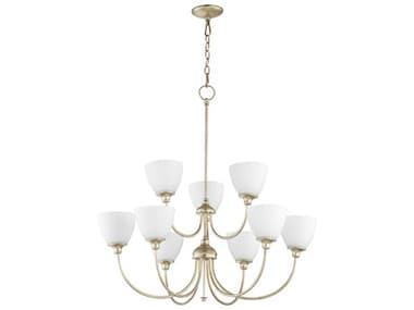 Quorum Celeste 9-Light Aged Silver Leaf Tiered Chandelier QM6109960