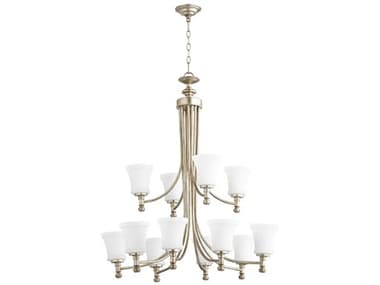 Quorum Rossington 12-Light Aged Silver Leaf Chandelier QM61221260