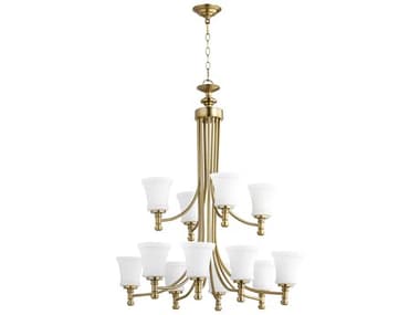 Quorum Rossington 12-Light Aged Brass Chandelier QM61221280