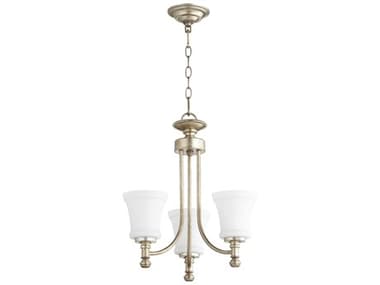 Quorum Rossington 3-Light Aged Silver Leaf Chandelier QM6122360