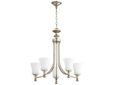 Quorum Rossington 5-Light Aged Silver Leaf Chandelier QM6122560