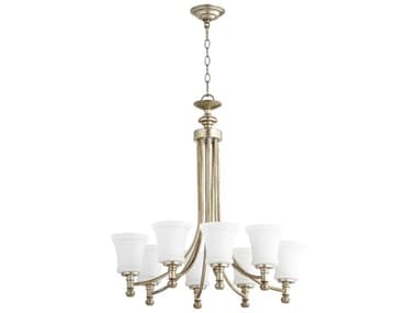 Quorum Rossington 8-Light Aged Silver Leaf Chandelier QM6122860