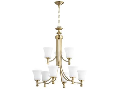 Quorum Rossington 9-Light Aged Brass Chandelier QM61229180