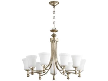 Quorum Rossington 9-Light Aged Silver Leaf Chandelier QM6122960