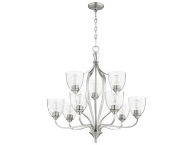 Quorum Jardin 9-Light Satin Nickel Bell Chandelier QM61279265