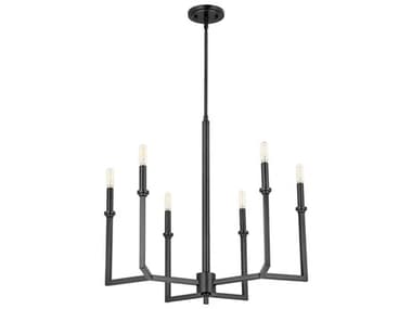 Quorum Merrick 6-Light Matte Black Candelabra Chandelier QM6174659