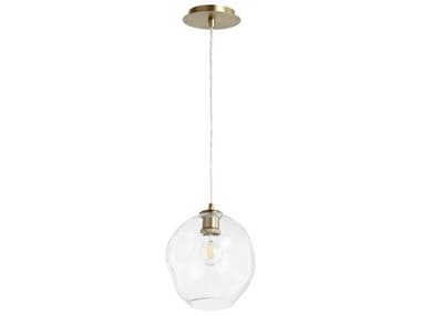 Quorum Numen 10" 1-Light Aged Brass Glass Globe Mini Pendant QM6180