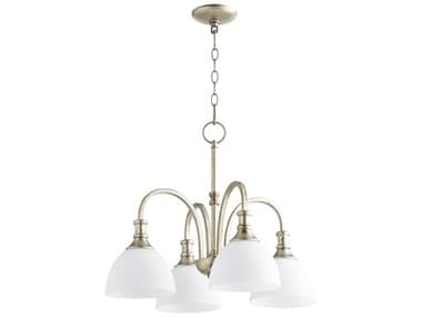 Quorum Richmond 4-Light Aged Silver Leaf Dome Sputnik Chandelier QM6211460