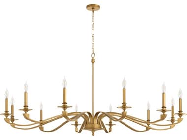 Quorum Chantelle 12-Light Brushed Brass Candelabra Chandelier QM62401247