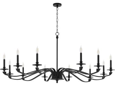 Quorum Chantelle 12-Light Matte Black Candelabra Chandelier QM62401259