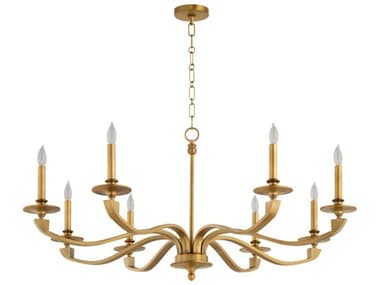 Quorum Chantelle 8-Light Brushed Brass Candelabra Chandelier QM6240847