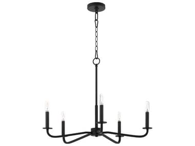Quorum Rutherford 5-Light Matte Black Candelabra Chandelier QM6307559