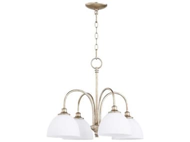 Quorum Celeste 4-Light Aged Silver Leaf Chandelier QM6409460