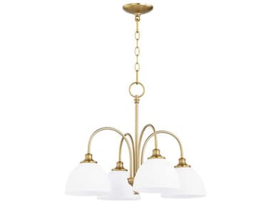 Quorum Celeste 4-Light Aged Brass Chandelier QM6409480