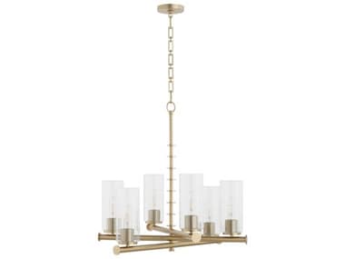 Quorum Mercier 6-Light Aged Brass Cylinder Chandelier QM641680