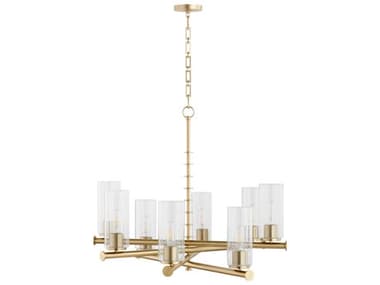 Quorum Mercier 8-Light Aged Brass Cylinder Chandelier QM641880