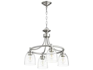 Quorum Rossington 21" Wide 4-Light Satin Nickel With Clear Seeded Glass Bell Chandelier QM64224265