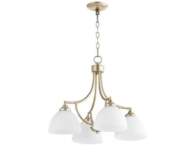 Quorum Enclave 4-Light Aged Silver Leaf Chandelier QM6459460