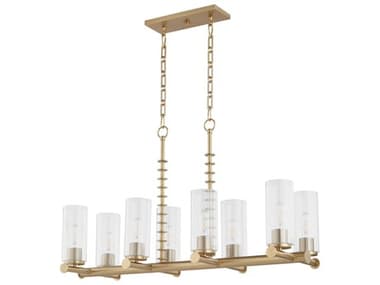 Quorum Juniper 8-Light Aged Brass Cylinder Island Pendant QM651880