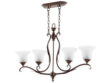 Quorum Flora 4-Light Vintage Copper Traditional Island Pendant QM6572439