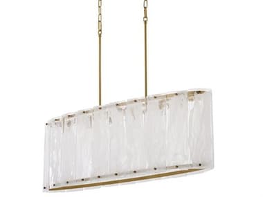 Quorum Prestige 6-Light Aged Brass Black Geometric Linear Island Pendant QM6575680