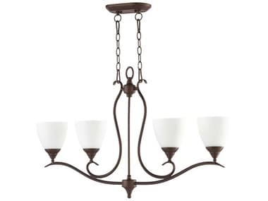 Quorum Flora 4-Light Oiled Bronze Traditional Island Pendant QM664486