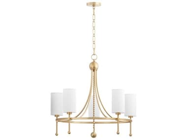 Quorum Lee Boulevard 5-Light Aged Brass Cylinder Chandelier QM664580